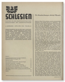 Schlesien: Zeitschrift für den gesamtschlesischen Raum. 2. Jahrgang, April/Mai 1940, Folge 4/5