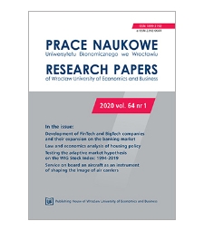 Spis treści [Prace Naukowe Uniwersytetu Ekonomicznego we Wrocławiu = Research Papers of Wrocław University of Economics; 2020; vol. 64, nr 1]