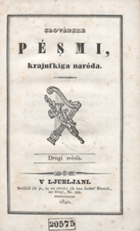 Şlov&eacute;nşke p&eacute;şmi, krajnskiga nar&oacute;da. Drugi sv&eacute;sik