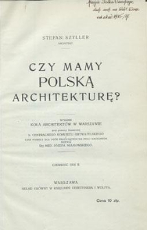 Czy mamy polską architekturę?