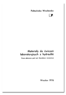Materiały do ćwiczeń laboratoryjnych z hydrauliki : praca zbiorowa