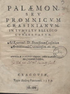 Palaemon Seu Promnicum Crasinianum In Tumultu Bellico Conservatum