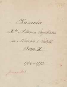 Kazania ks. Adama trynitarza na niedziele i święta. Tom II