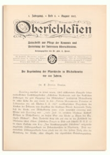 Oberschlesien. Zeitschrift zur Pflege der Kenntnis und Vertretung der Interessen Oberschlesiens. 1. Jahrgang, August 1902, Heft 5