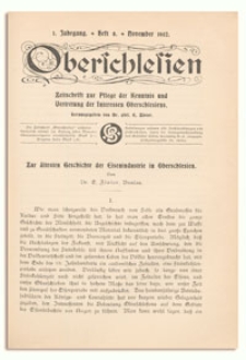 Oberschlesien. Zeitschrift zur Pflege der Kenntnis und Vertretung der Interessen Oberschlesiens. 1. Jahrgang, November 1902, Heft 8