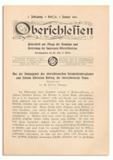 Oberschlesien. Zeitschrift zur Pflege der Kenntnis und Vertretung der Interessen Oberschlesiens. 1. Jahrgang, Januar 1903, Heft 10