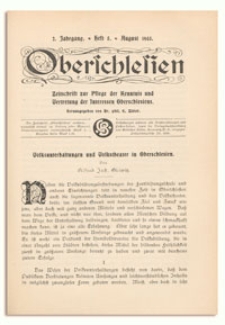 Oberschlesien. Zeitschrift zur Pflege der Kenntnis und Vertretung der Interessen Oberschlesiens. 2. Jahrgang, August 1903, Heft 5
