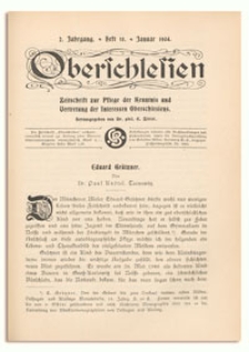 Oberschlesien. Zeitschrift zur Pflege der Kenntnis und Vertretung der Interessen Oberschlesiens. 2. Jahrgang, Januar 1904, Heft 10