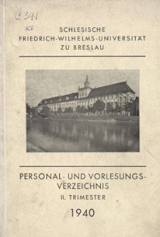 Personal- und Vorlesungs-Verzeichnis : II. Trimester 1940