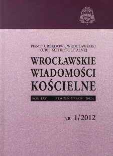 Wrocławskie Wiadomości Kościelne. R. 65 (2012), nr 1