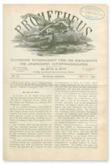 Prometheus : Illustrirte Wochenschrift über die Fortschritte der angewandenten Naturwissenschaften. 1. Jahrgang, 1890, Nr 18