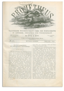 Prometheus : Illustrirte Wochenschrift über die Fortschritte in Gewerbe, Industrie und Wissenschaft. 3. Jahrgang, 1891, Nr 106
