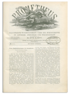 Prometheus : Illustrirte Wochenschrift über die Fortschritte in Gewerbe, Industrie und Wissenschaft. 3. Jahrgang, 1891, Nr 111