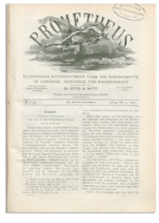 Prometheus : Illustrirte Wochenschrift über die Fortschritte in Gewerbe, Industrie und Wissenschaft. 3. Jahrgang, 1891, Nr 114