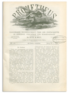 Prometheus : Illustrirte Wochenschrift über die Fortschritte in Gewerbe, Industrie und Wissenschaft. 3. Jahrgang, 1891, Nr 116