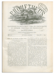 Prometheus : Illustrirte Wochenschrift über die Fortschritte in Gewerbe, Industrie und Wissenschaft. 3. Jahrgang, 1891, Nr 117
