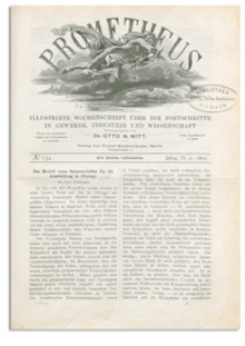 Prometheus : Illustrirte Wochenschrift über die Fortschritte in Gewerbe, Industrie und Wissenschaft. 3. Jahrgang, 1892, Nr 134