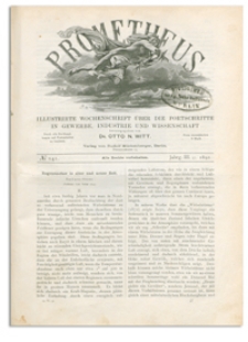 Prometheus : Illustrirte Wochenschrift über die Fortschritte in Gewerbe, Industrie und Wissenschaft. 3. Jahrgang, 1892, Nr 141