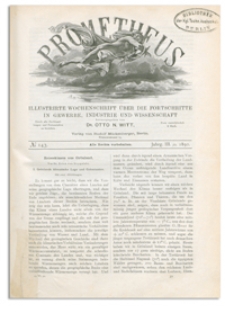 Prometheus : Illustrirte Wochenschrift über die Fortschritte in Gewerbe, Industrie und Wissenschaft. 3. Jahrgang, 1892, Nr 143