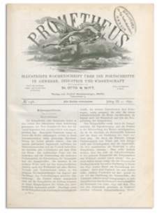 Prometheus : Illustrirte Wochenschrift über die Fortschritte in Gewerbe, Industrie und Wissenschaft. 3. Jahrgang, 1892, Nr 146