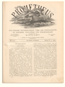Prometheus : Illustrirte Wochenschrift über die Fortschritte in Gewerbe, Industrie und Wissenschaft. 4. Jahrgang, 1893, Nr 172