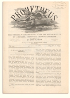 Prometheus : Illustrirte Wochenschrift über die Fortschritte in Gewerbe, Industrie und Wissenschaft. 4. Jahrgang, 1893, Nr 194