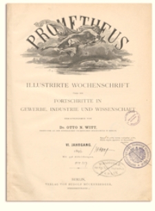 Prometheus : Illustrirte Wochenschrift über die Fortschritte in Gewerbe, Industrie und Wissenschaft. 6. Jahrgang, 1894, Nr 261